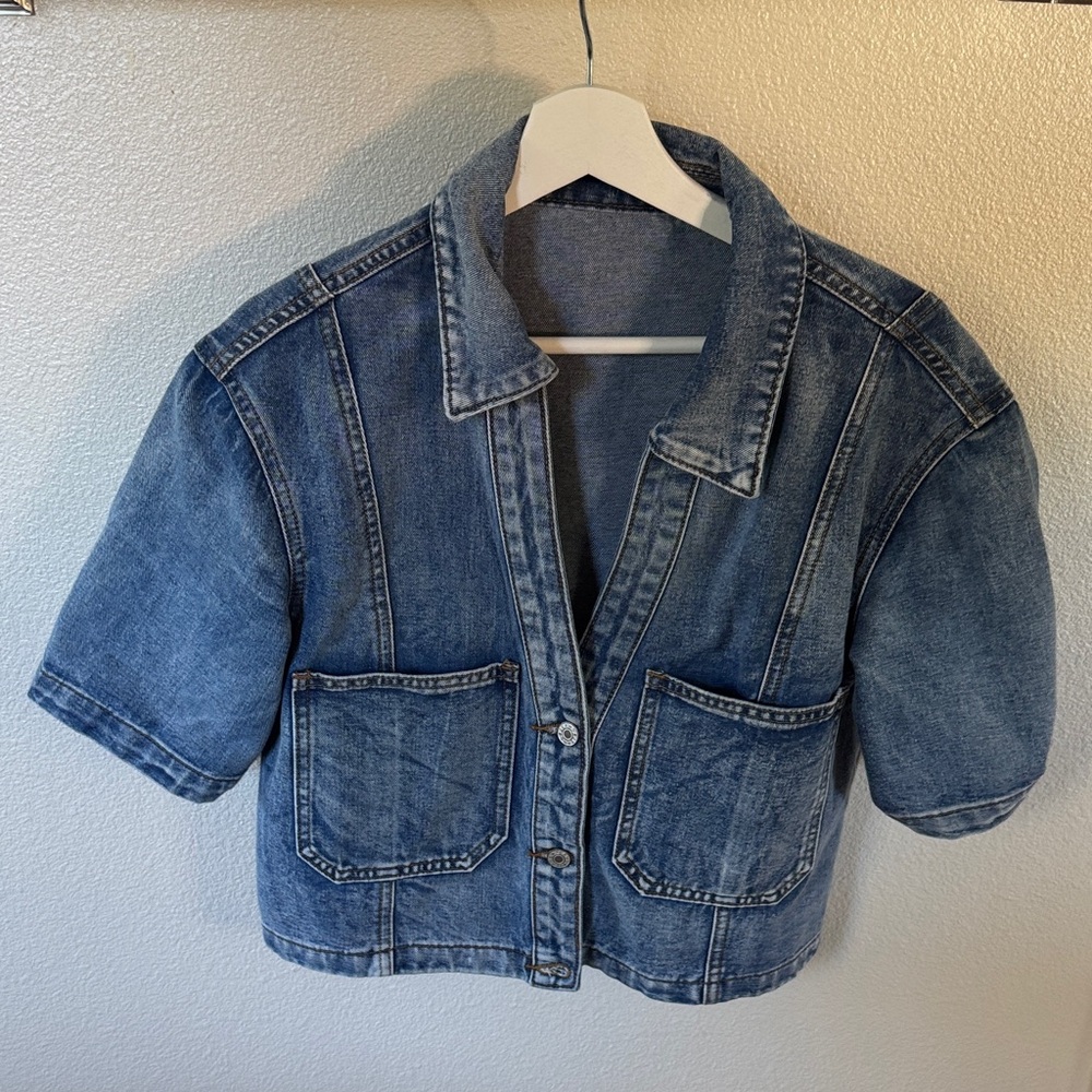 Denim Short Sleeve Women's Vest